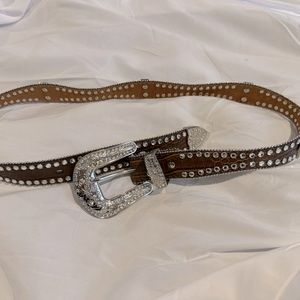 Rhinestone brown belt worn once